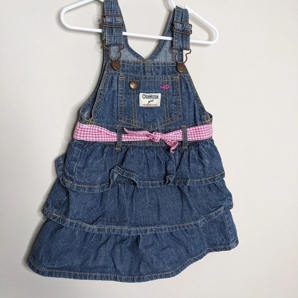 Oshkosh Denim Ruffle Tiered Jumper Dress 24m
